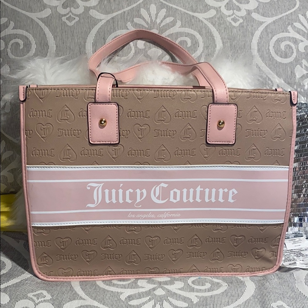Juicy Couture Pink and Brown Tote Bag